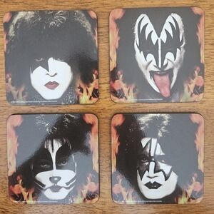 Kiss Band Coasters Set - Black and White